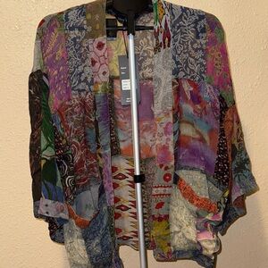 Boho western Patchwork Kimono Cardigan by young threads nwt
